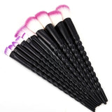 10pcs Spiral Colorful Soft Makeup Brushes Set Professional Foundation Powder Blush Eyeshadow Fan Brush Cosmetic Beauty Tools