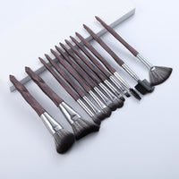 11/13Pcs Super Soft Coffee Diamond Big Makeup Brushes Set Eyebrow Eyelash Spoolies Foundation Brush Tool Brochas Maquillaje