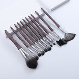 11/13Pcs Super Soft Coffee Diamond Big Makeup Brushes Set Eyebrow Eyelash Spoolies Foundation Brush Tool Brochas Maquillaje