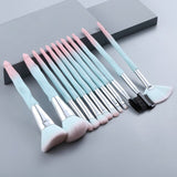 11/13Pcs Super Soft Coffee Diamond Big Makeup Brushes Set Eyebrow Eyelash Spoolies Foundation Brush Tool Brochas Maquillaje