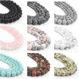 21 Style Natural Stone Beads Matte Dull Polish Agata Picasso Howlite Quartzs Beads for Jewelry Making DIY Bracelet Minerals Bead