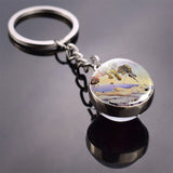 Salvador Dali Soft Watch At The Moment of Explosion Keychain Glass Ball Key Chain Metal Keyring Christmas Gifts