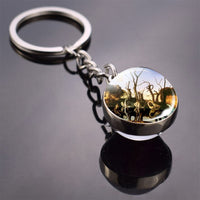 Salvador Dali Soft Watch At The Moment of Explosion Keychain Glass Ball Key Chain Metal Keyring Christmas Gifts