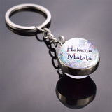 "Hakuna MatataAfrican Proverb Glass Ball Keychain Friendship Best Friend Couple Christmas Gift for Friend