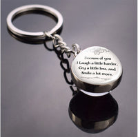 "Hakuna MatataAfrican Proverb Glass Ball Keychain Friendship Best Friend Couple Christmas Gift for Friend