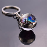 Fantasy Style Keychains Dragon Art Picture Glass Ball Key Chain Keyrings Pendant Keyholder Jewellery Wholesale