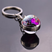 Fantasy Style Keychains Dragon Art Picture Glass Ball Key Chain Keyrings Pendant Keyholder Jewellery Wholesale