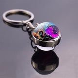 Fantasy Style Keychains Dragon Art Picture Glass Ball Key Chain Keyrings Pendant Keyholder Jewellery Wholesale