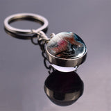 Fantasy Style Keychains Dragon Art Picture Glass Ball Key Chain Keyrings Pendant Keyholder Jewellery Wholesale