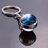 Fantasy Style Keychains Dragon Art Picture Glass Ball Key Chain Keyrings Pendant Keyholder Jewellery Wholesale