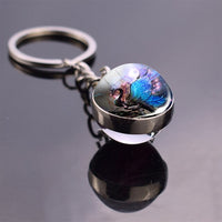 Fantasy Style Keychains Dragon Art Picture Glass Ball Key Chain Keyrings Pendant Keyholder Jewellery Wholesale