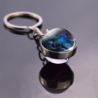 Fantasy Style Keychains Dragon Art Picture Glass Ball Key Chain Keyrings Pendant Keyholder Jewellery Wholesale