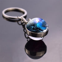 Fantasy Style Keychains Dragon Art Picture Glass Ball Key Chain Keyrings Pendant Keyholder Jewellery Wholesale