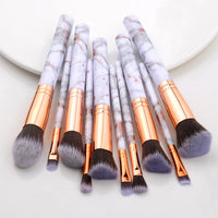 10/15Pcs Marble Kabuki Makeup Brushes Set Cosmetic Eye Shadow Foundation Blush Blending Beauty Make Up Brush Tools Maquiagem