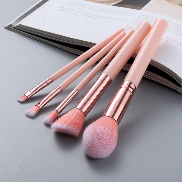 5pcs Kabuki Makeup Brushes Set Foundation Powder Small Eye Shadow Eyebrow Blending Concealer Cosmetic Brush Kit Professional