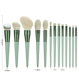 Green Makeup Brushes Professional Natural Hair Foundation Powder Eyeshadow Make Up Brush Set Brochas De Maquillaje Kit