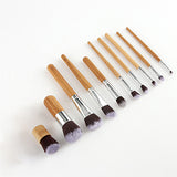 10pcs Makeup Brushes Set Professional Bamboo Kabuki Foundation Blending Blush Concealer Eye Face Powder Cosmetics Brush Kit