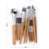 10pcs Makeup Brushes Set Professional Bamboo Kabuki Foundation Blending Blush Concealer Eye Face Powder Cosmetics Brush Kit