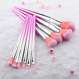 10pcs Professional Makeup Brush Set Colorful Blush Concealer Eye Shadow EyeLiner Makeup Brushes Toolos