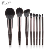 8pcs Metal Long Tube Makeup Brushes Set Lip Foundation Powder Blusher Eyeshadow Eyebrow Brush Tools Maquillaje Profesional