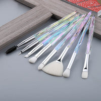 8pcs Diamond Fan Eye Makeup Brushes Set Professional Eyeshadow Eyelashes Lip Eyebrow Eyeliner Make Up Brush Kit Beauty Tools