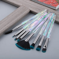 8pcs Diamond Fan Eye Makeup Brushes Set Professional Eyeshadow Eyelashes Lip Eyebrow Eyeliner Make Up Brush Kit Beauty Tools