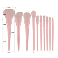 10pcs Natural Hair Colorful Makeup Brushes Professional Foundation Powder Blush Eyeshadow Eyebrow Kabuki Blending Brush Set