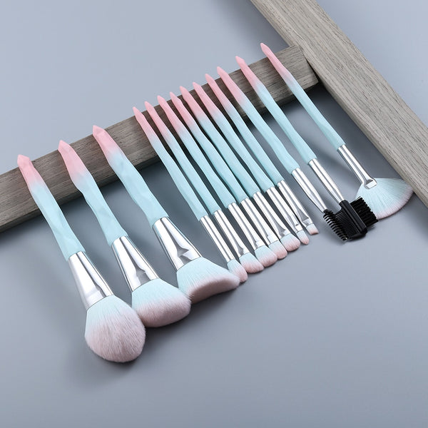 13pcs Blue/Coffee Super Soft Makeup Brushes Set Foundation Powder Eyeshadow Eyebrow Comb Eyelash Brush Cosmetic Beauty Tools