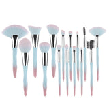 13pcs Blue/Coffee Super Soft Makeup Brushes Set Foundation Powder Eyeshadow Eyebrow Comb Eyelash Brush Cosmetic Beauty Tools