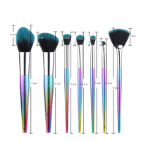 7Pcs Colorful Makeup Brushes Set Crystal Blush Eyeliner Powder Foundation Fan Face Eye Make Up Brushes Kit