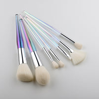 7Pcs Colorful Makeup Brushes Set Crystal Blush Eyeliner Powder Foundation Fan Face Eye Make Up Brushes Kit