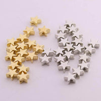 200pcs/lot 6*6mm Inside Hole 1mm CCB Gold Silver Color Star Spacer Beads End Caps Beads DIY Jewelry Making Findings Charm Beads