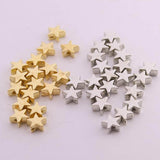 200pcs/lot 6*6mm Inside Hole 1mm CCB Gold Silver Color Star Spacer Beads End Caps Beads DIY Jewelry Making Findings Charm Beads