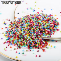 1000pcs/lot 2mm Austria Crystal Round Hole Bead Solid Color Czech Glass Seed Spacer DIY Beads For Kids Jewelry Making