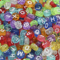 300PCS Round Mix Color Acrylic Letter Beads for Jewelry Making Kid Diy Material Loose Spacer 4*7mm