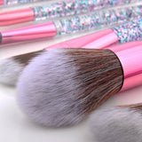 10 Pieces Glitter Makeup Brushes Set Crystal Handle Powder Brush Foundation Eyebrow Face Mascara Blush Eyeliner Tools Kits