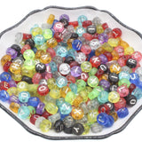 300PCS Round Mix Color Acrylic Letter Beads for Jewelry Making Kid Diy Material Loose Spacer 4*7mm