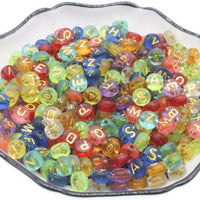 300PCS Round Mix Color Acrylic Letter Beads for Jewelry Making Kid Diy Material Loose Spacer 4*7mm