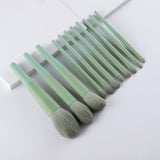 11/8pcs Natural Hair Green Makeup Brushes Foundation Powder Eyeshadow Eyebrow Brush Set Cosmetic Tool Profesional Maquillaje