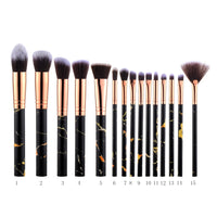 15Pcs Professional Makeup Brush Set Tools Powder Foundation Eyeshadow Lip Eyeliner Blush Make Up Kit Marble Brushes Set