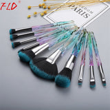 Diamond Fan Makeup Brushes Powder Foundation Eyeshadow Eyebrow for Face Cosmetics Make Up Brush Set Brochas Maquillajes