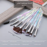 8pcs Crystal Makeup Brushes Tools Blush Powder Eye shadow Make Up Foundation Brush Kit