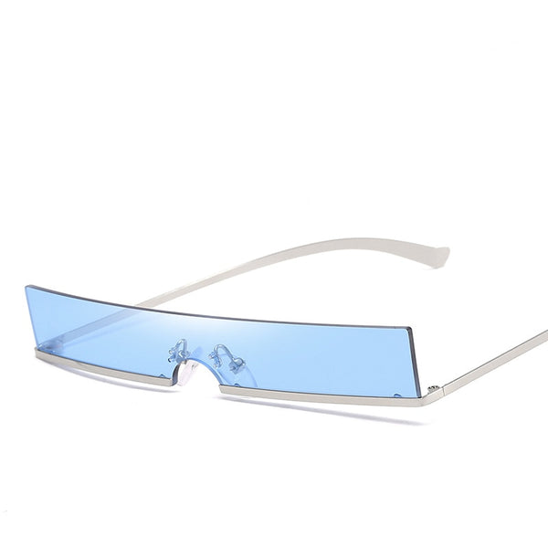 Classic Rectangle Semi-Rimless Sunglasses Sexy Women Metal Frame Colorful Lens Sun Glasses UV400