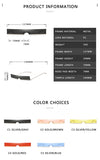 Classic Rectangle Semi-Rimless Sunglasses Sexy Women Metal Frame Colorful Lens Sun Glasses UV400