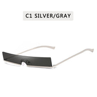 Classic Rectangle Semi-Rimless Sunglasses Sexy Women Metal Frame Colorful Lens Sun Glasses UV400