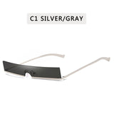 Classic Rectangle Semi-Rimless Sunglasses Sexy Women Metal Frame Colorful Lens Sun Glasses UV400