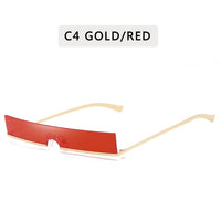 Classic Rectangle Semi-Rimless Sunglasses Sexy Women Metal Frame Colorful Lens Sun Glasses UV400