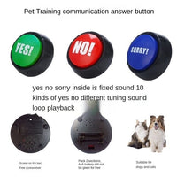 Talk to your pet dog cat recording button talking button trainer vocal dialogue toy dog training Bunny YES/NO/go out/ food/water