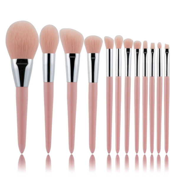 12pcs Soft Natural Hair Pink Makeup Brushes Professional Foundation Powder Eyeshadow Make Up Brush Set Brochas De Maquillaje