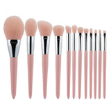 12pcs Soft Natural Hair Pink Makeup Brushes Professional Foundation Powder Eyeshadow Make Up Brush Set Brochas De Maquillaje